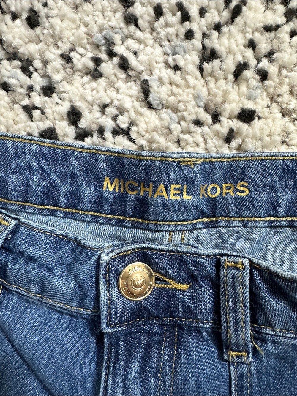 Michael Kors Medium Blue High-Rise Wide Leg Jeans - Picture 7 of 13